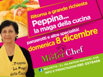 Domenica 8 Dicembre ritorna a grande richiesta ''Peppina, la maga della cucina''