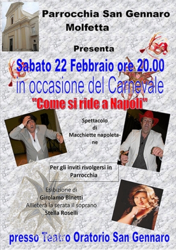 ''Come si ride a Napoli'' - Sabato 22 Febbraio ore 20,00 presso il Teatro Oratorio della parrocchia San Gennaro