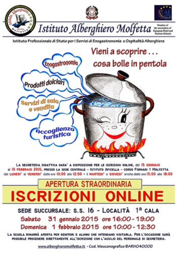 APERTURA STRAORDINARIA dell'Istituto Alberghiero di Molfetta nei giorni Sabato 31 e Domenica 1