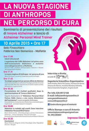 Nasce Alzheimer Personal Mind Trainer. Il 10 aprile la presentazione del nuovo progetto Anthropos a Molfetta