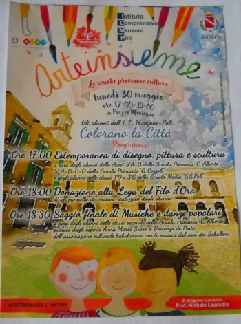 Arteinsieme  - Gli alunni dellIstituto Comprensivo “Manzoni-Poli”  colorano la Città 30 MAGGIO 2016  ore 17,00  19,00 Piazza Municipio 