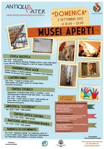 Domenica 2 settembre, 3° edizione di “Musei Aperti” a cura dellassociazione archeologico culturale Antiqua Mater 