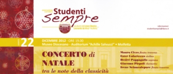 Sabato 22 ore 19 presso l'Auditorium Achille Salvucci concerto di Natale a cura dell'associazione ''Studenti sempre''