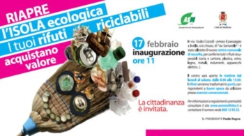 Domenica 17 inaugurazione in via G. Cozzoli del nuovo centro comunale di raccolta, per conferire tutti i rifiuti