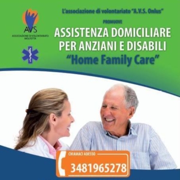 Attivo il progetto “Home Family Care”, un servizio di assistenza domiciliare per anziani e disabili dellAssociazione “A.V.S. Onlus”