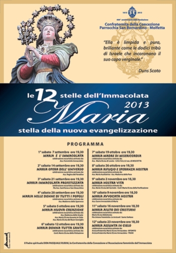 Programma dell'evento ''Le 12 Stelle dell'Immacolata Maria''