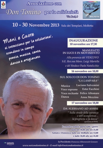 Mostra a cura dell'Associazione ''Con don Tonino per la solidarietà'' dal 10 al 30 Novembre presso la Sala dei Templari